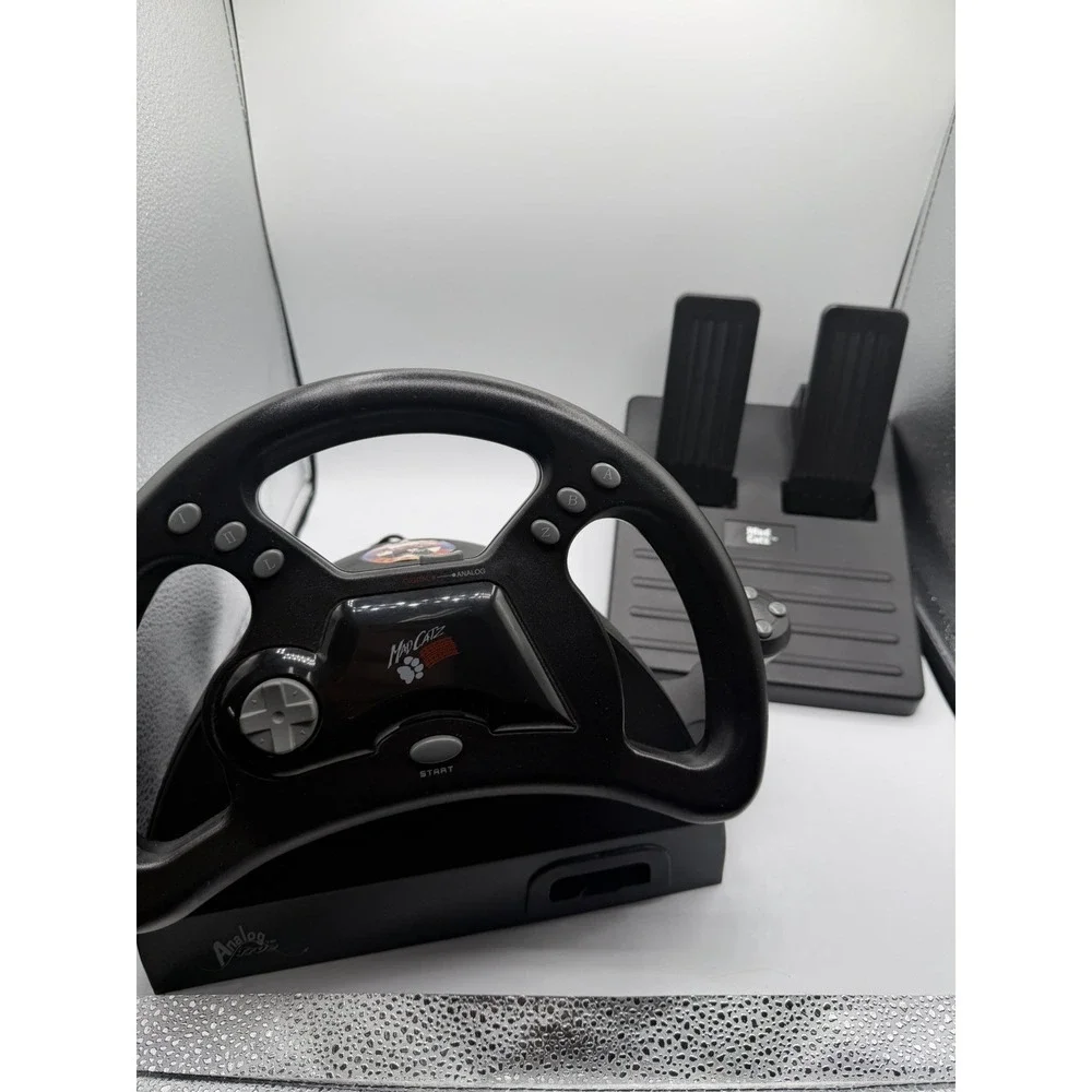Mad Catz Sony Playstation 1 Racing/Driving Steering Wheel w/ Shifter & Pedals